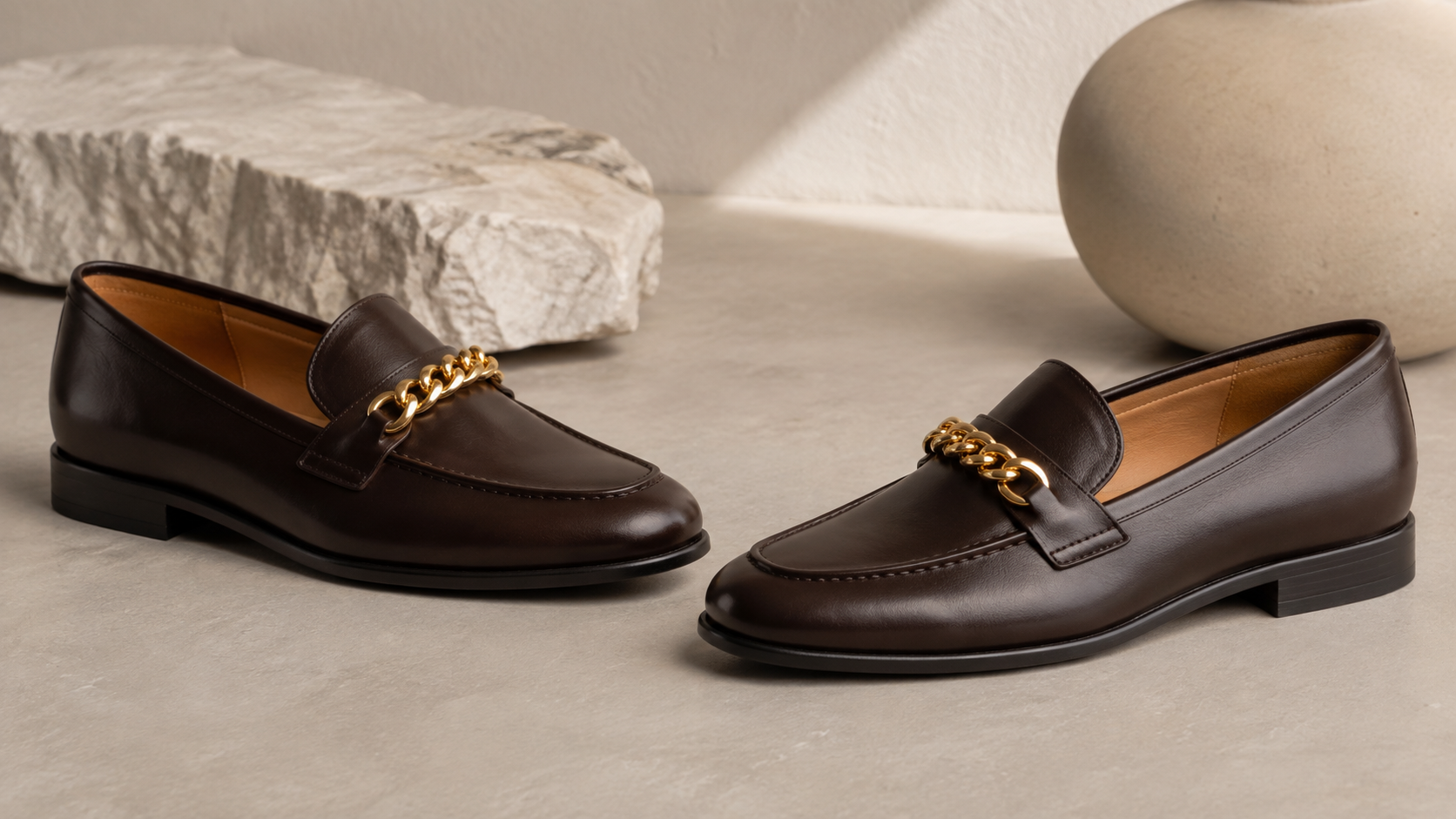 Chain-Detail Loafers Statement Shoes